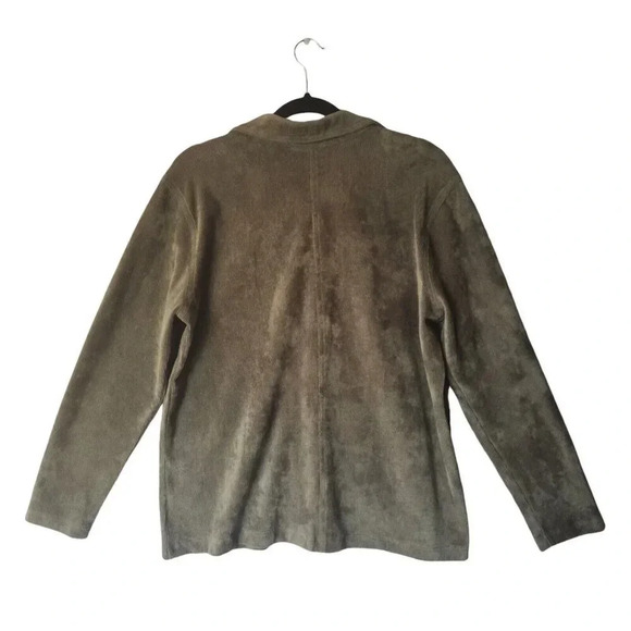 Lands End Corduroy Sport Chore Jacket Olive Green Button Down Size Medium - Picture 4 of 9